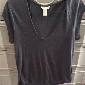 Women's Black V-Neck Top